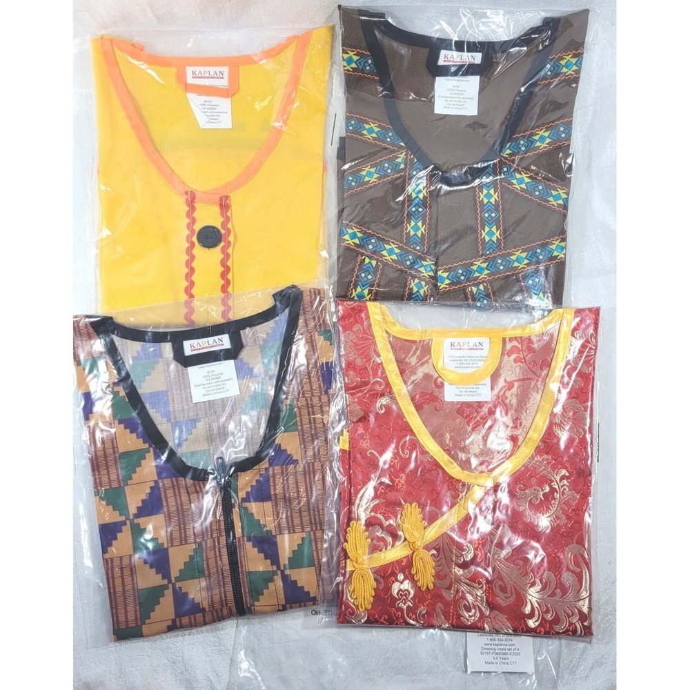 Kaplan Early Learning Set of 4 Dressing Vests for 3-5 Year Olds
